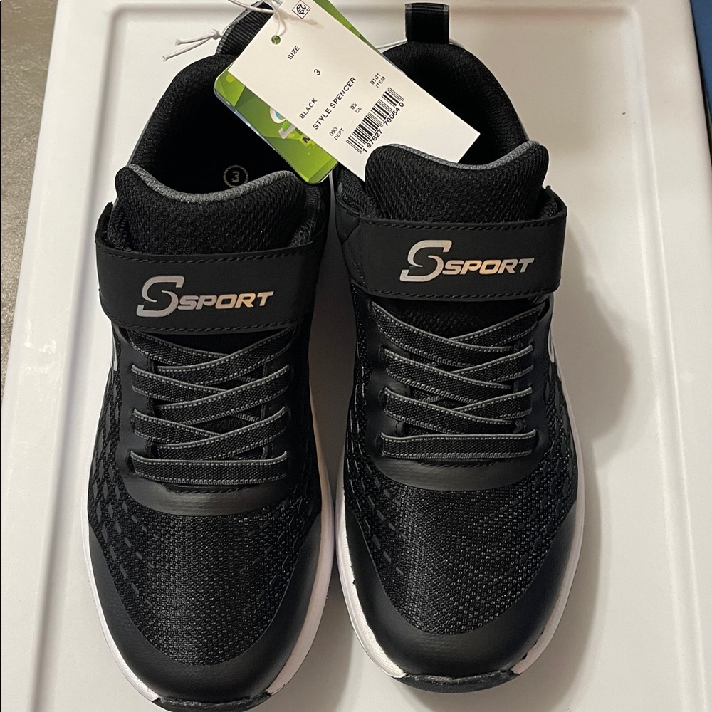 Kids Sport Sketchers Spencer Sneakers Sz. 3 Black cushion insole machine wash